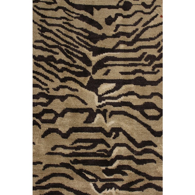 Rug & Kilim Rug & Kilim Tiger Skin Style Rug, Beige, Black and Orange, 9x12 For Sale - Image 4 of 6