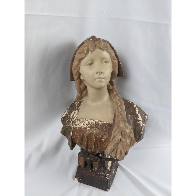 Antique Van Hassels Brussels Venetian Girl Bust, After Riccardo Aurili, With Gryphon Base For Sale In New York - Image 6 of 18