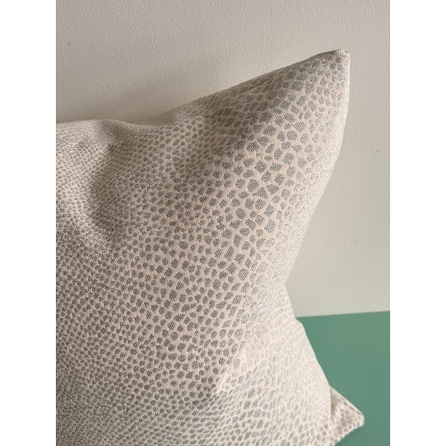 Contemporary Custom 20" Throw Pillow in Celadon and Ivory For Sale - Image 3 of 5