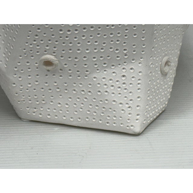 Anthem White Textured Ceramic Sculptural Vase For Sale - Image 11 of 12