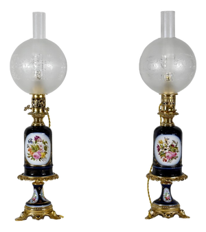 Neuburger-Lemonon Lamps, 1800s, Set of 2