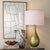 Serpentine Table Lamp, Chartreuse Etched Glass The deliciously serpentine base of this supremely chic table lamp consists...