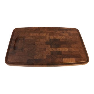 1960s Vintage Danish Modern Retro Rectangular Shaped Teak Wood Serving or Cutting Board by Flemming Digsmed, Denmark For Sale