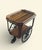 Antique Tea Cart With Brass Inlay, Wood Framed Glass Tray Top For Sale - Image 14 of 18