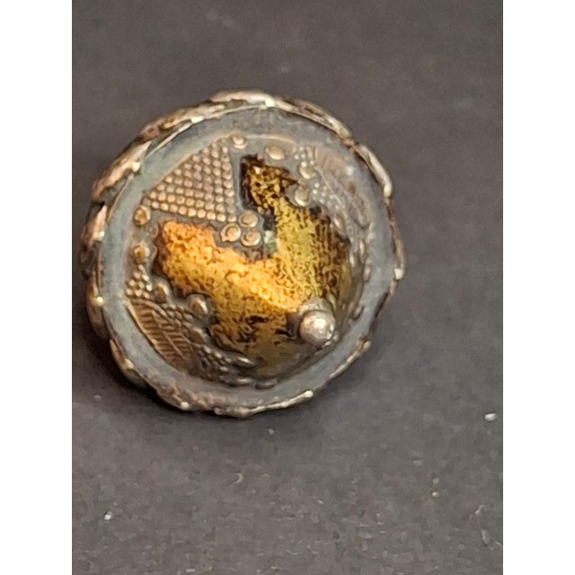 Antique Spinning Top Dreidel, Gilt Silver Filigree, Central Asian Decorative Toy For Sale - Image 4 of 14