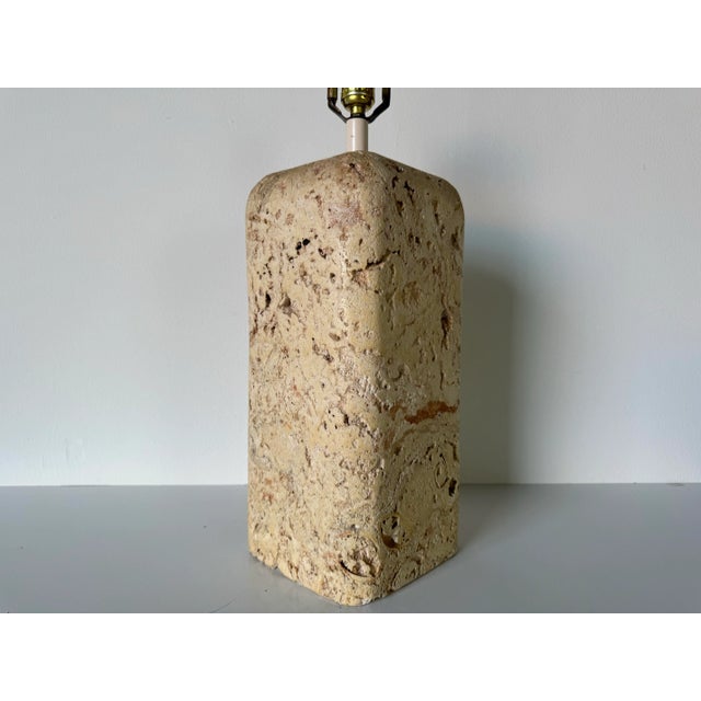 For your consideration we are presenting for sale this fantastic Vintage Samuel Marx style coquina stone table lamp. The...