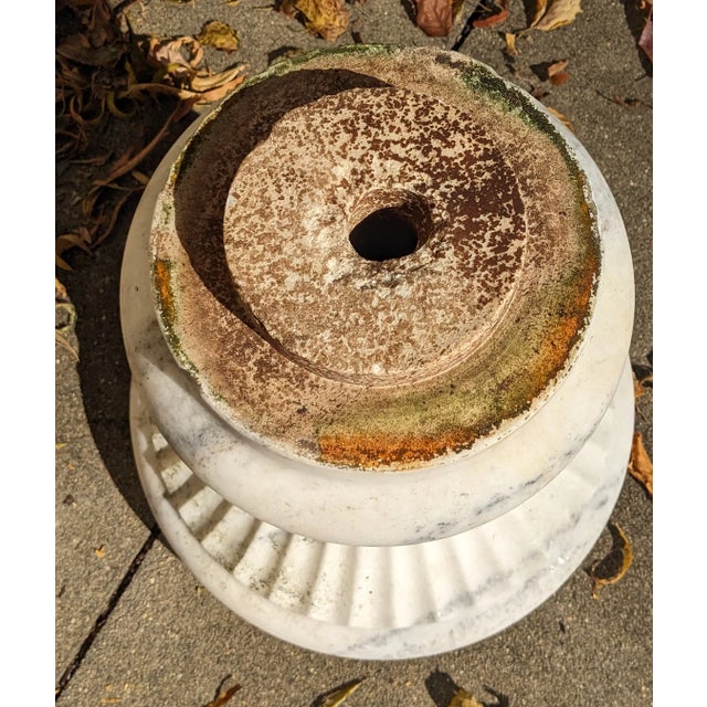 Stone Monumental Vintage Italian Neoclassical Marble Garden Planter Jardinière For Sale - Image 7 of 12