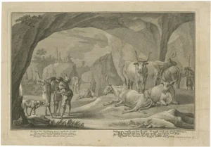 Johann Jakob Kleinschmidt, Pastoral Scene, 18th Century, Engraving
