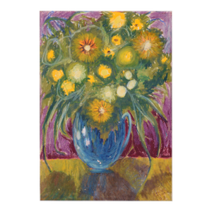 Daisies and Sunflowers - Still Life Oil Pastel on Paper by David Mark