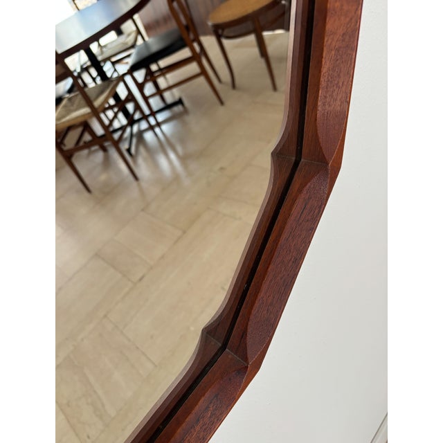 Brown Italian Mirror by Dino Cavalli for Tredici, Italy, 1960s For Sale - Image 8 of 11