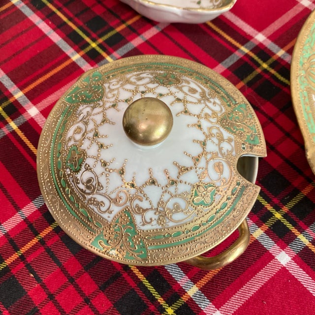 1970s 1970s Decorative Serving Dishes With Gold Accents- Set of 4 For Sale - Image 5 of 13