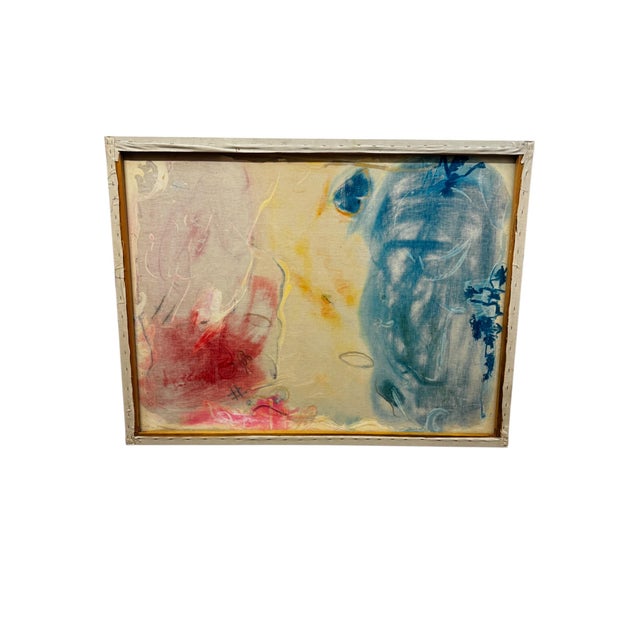1980s 1980s Pair of Oversized Jack Compton Colorful Abstract Mixed Media Paintings on Canvas 60x46" For Sale - Image 5 of 17