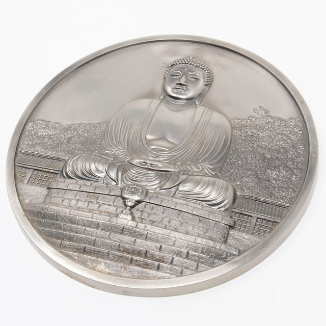 Pewter Buddha Wall Plaque For Sale - Image 9 of 10