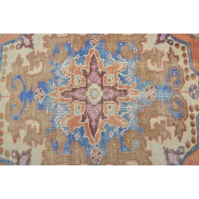 Apricot Oushak Floor Wool Area Carpet For Sale - Image 8 of 10