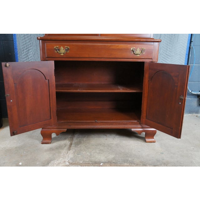 Willett Furniture Willett Wildwood Cherry Stepback Cupboard Bookcase China Hutch Cabinet 70" For Sale - Image 4 of 14