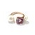 Modern Bochic “Orient” Amethyst and Pearl Modernist Ring Set In 18K Gold and Silver, Size 7 For Sale - Image 3 of 6