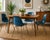 An attractive set of four vintage molded fiberglass shell dining chairs in their original blue finish. The shells display...
