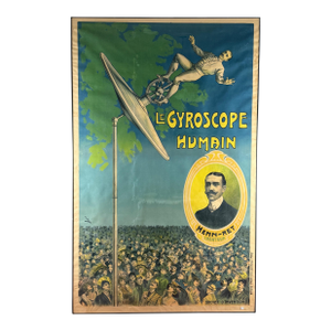 Candido Aragonez De Faria, Le Gyroscope Humain, Original Affiche, C. 1910