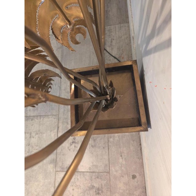 Brown French Monstera Floor Lamp from Maison Jansen, 1975 For Sale - Image 8 of 10