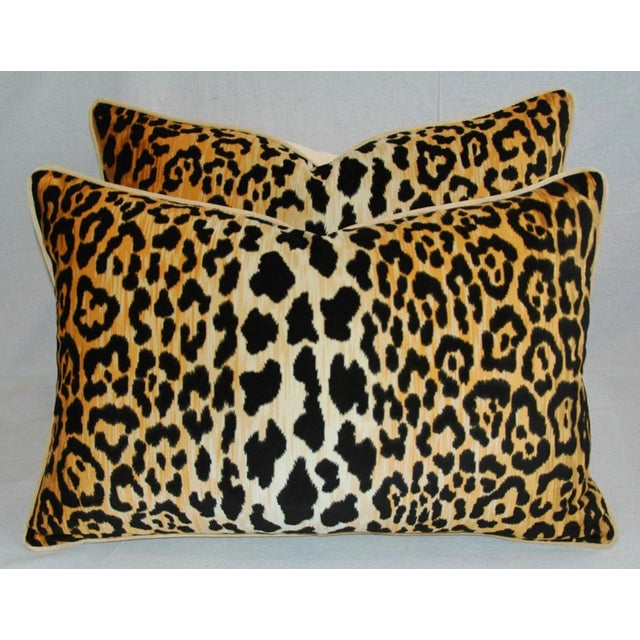 Boho Chic Leopard Spot Safari Velvety Cotton Feather/Down Pillows - Pair For Sale In Los Angeles - Image 6 of 10