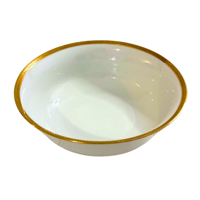 1980s French Arès Prestige Porcelain Dinnerware Set for 12 with Hand-Gilded Gold from Raynaud Limoges, 1980s, Set of 46 For Sale - Image 5 of 11