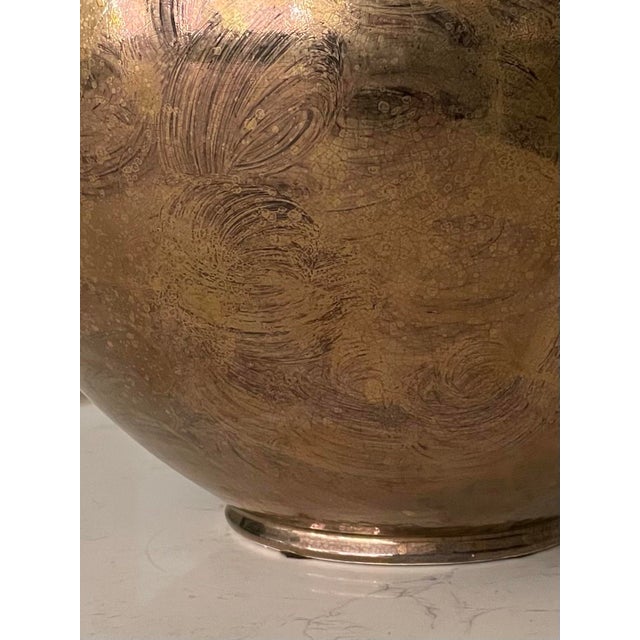 Bronze Gary McCloy Ceramic Gold-Bronze Glazed Large Ginger Jar Vase 1980s For Sale - Image 8 of 12