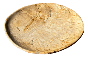 Small Trinket Dish in Round Beige Petrified Wood