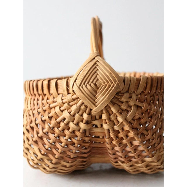 Mid 20th Century VIntage Wicker Buttocks Basket For Sale - Image 5 of 8
