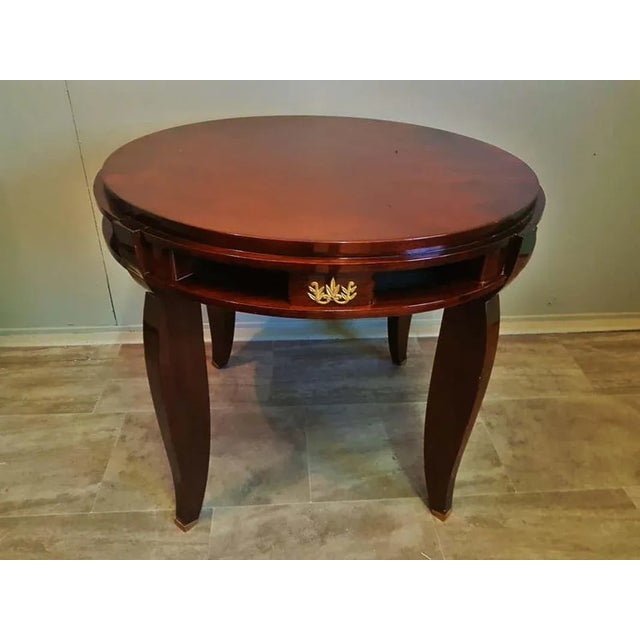 Jules Leleu Art Deco Round Center Table by Jules Leleu, France, 1930s For Sale - Image 4 of 18