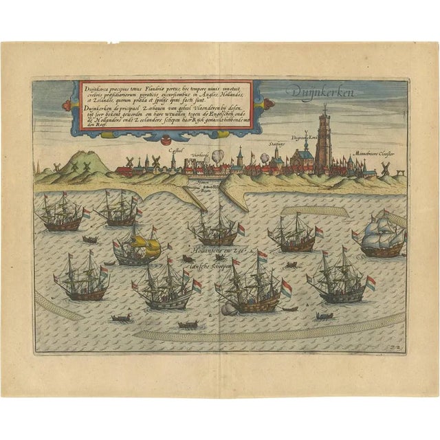 L. Guicciardini, Illustration of the Town of Dunkirk, France, 1613, Print For Sale