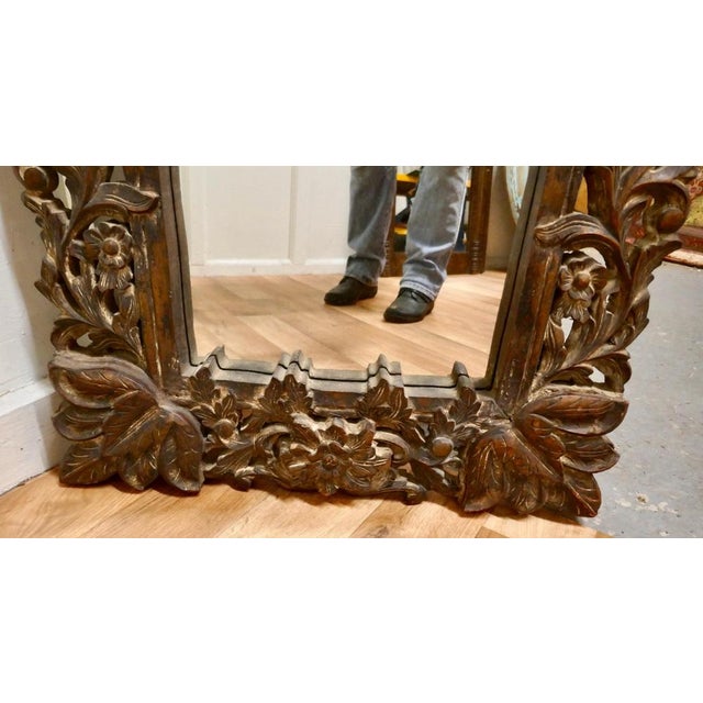 Antique Carved Fruitwood Mirror, 1900 For Sale - Image 4 of 6