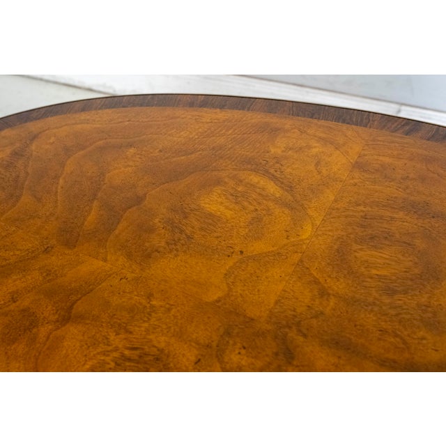 Drexel Oval Regency Walnut & Rosewood Coffee Table For Sale - Image 10 of 14