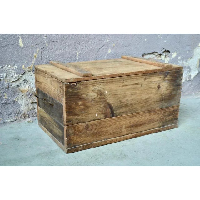 1940s Large Wood Trunk, 1940s For Sale - Image 5 of 9