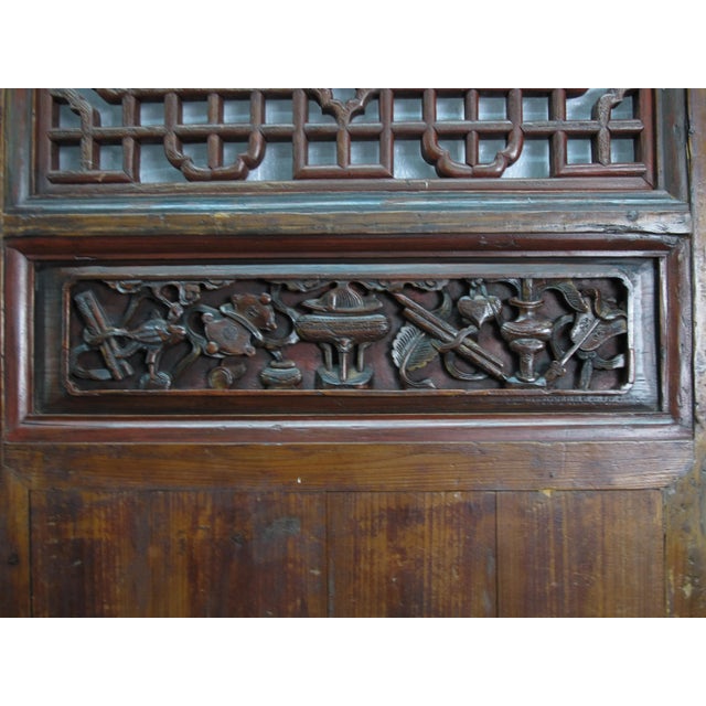 Monumental 11 Feet Tall Antique Chinese Screen Panel Door – Set of 6 For Sale In Greensboro - Image 6 of 13