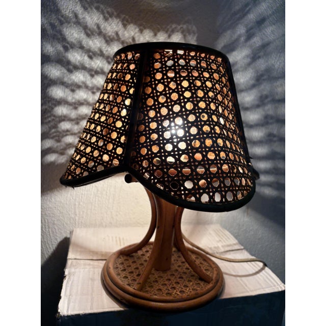 1970s Wicker Table Lamp, 1970 For Sale - Image 5 of 7