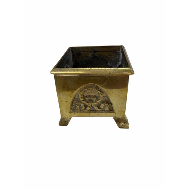 Vintage Small Brass Footed Catchall For Sale - Image 4 of 5