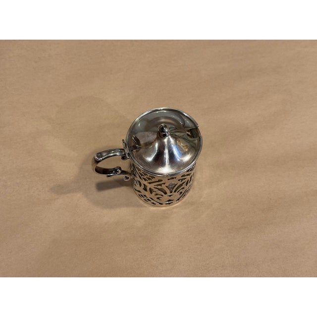 Antique Sterling Silver Mustard Pot For Sale - Image 4 of 6