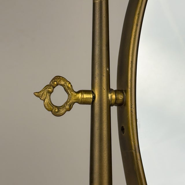 Vintage Tabletop Vanity Mirror in Brass, Italy, 1950s For Sale - Image 13 of 17