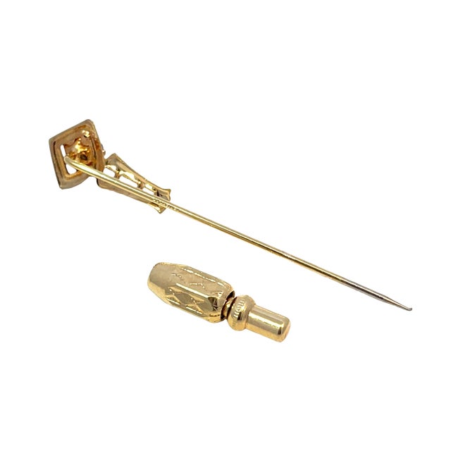 Modern Gold-Filled Stickpin With Amethyst Center For Sale - Image 3 of 5