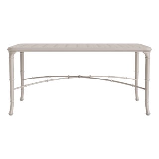 Brown Jordan Calcutta 24" x 42" Cast Top Coffee Table, Dove frame For Sale