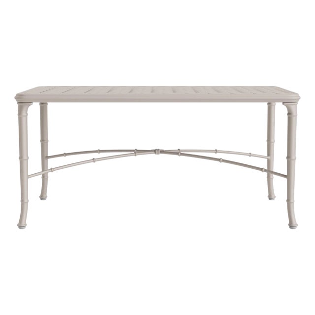 Brown Jordan Calcutta 24" x 42" Cast Top Coffee Table, Dove frame For Sale