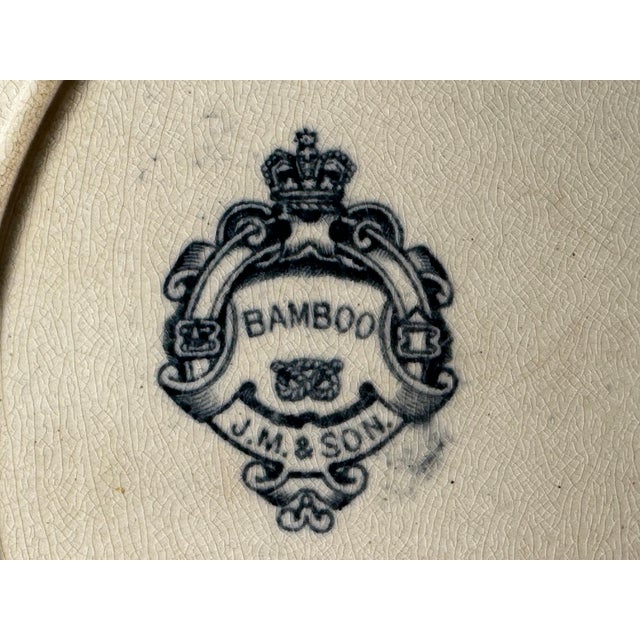 Antique Aesthetic Movement Plate, John Meir Bamboo Transferware For Sale - Image 6 of 8