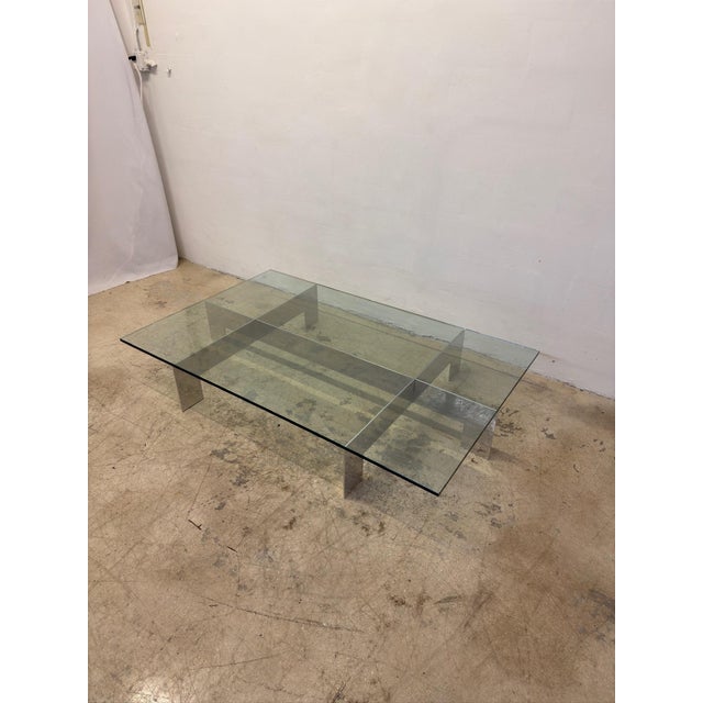 Metal Paul Mayen Aluminum and Glass Top Coffee or Cocktail Table for Habitat, 1970s For Sale - Image 7 of 12