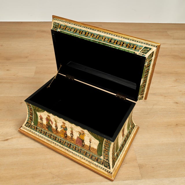Vintage Chinoiserie Large Painted Box or Casket For Sale - Image 12 of 12