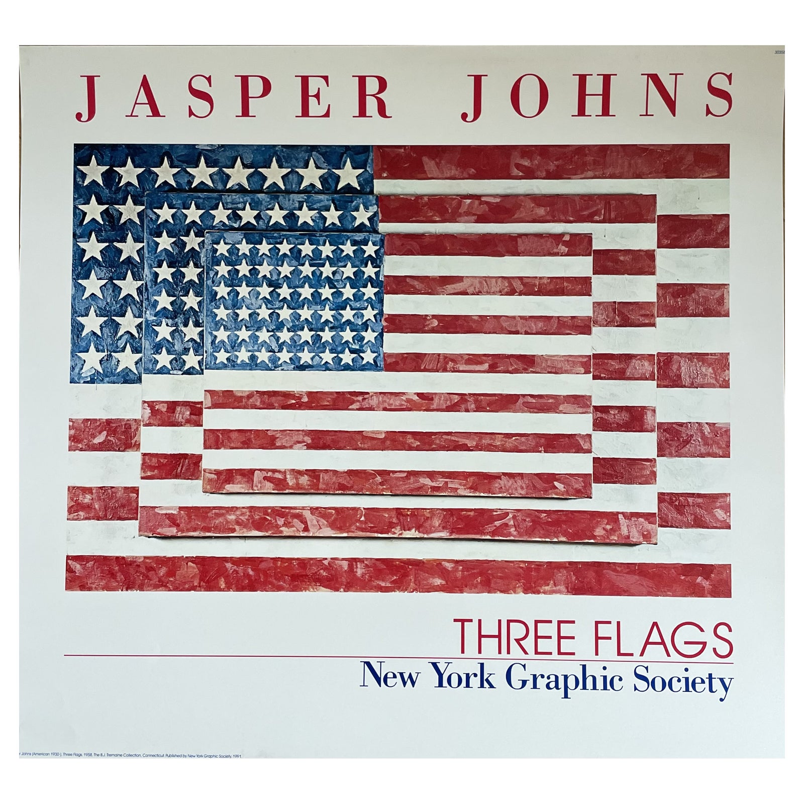 Jasper Johns, Three Flags, 1958, Paper | Chairish