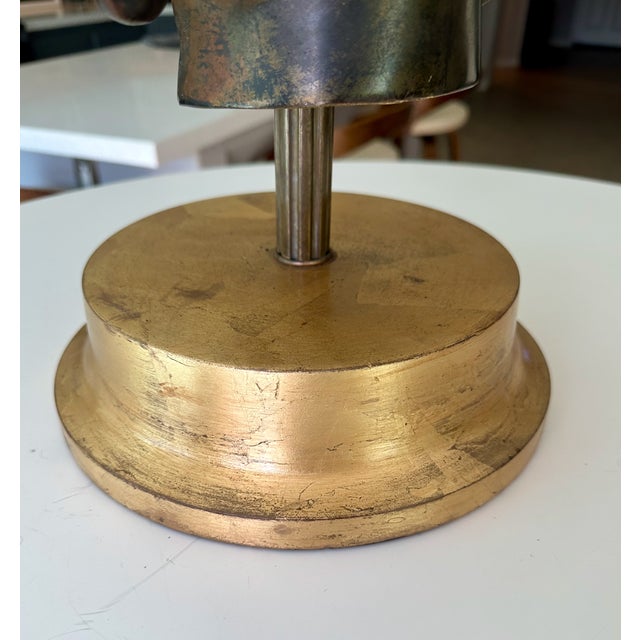 Vintage Gilt Bronze Bust Giltwood Stand Buddhist Deity Kannon Bosatsu For Sale - Image 11 of 17