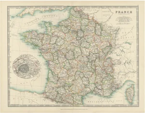 Antique Map of France, 1903