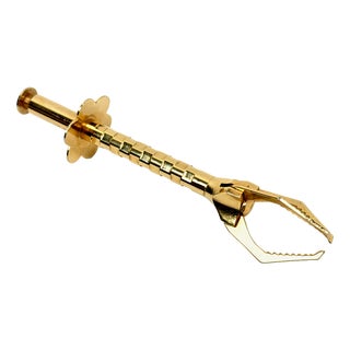 Antique French Gold-Plated Crab Sugar Mechanical Tongs, 1900s For Sale