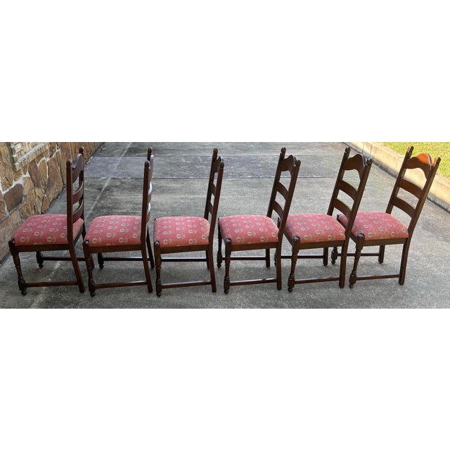French Country Ladder Back Dining Chairs - Set of 6 For Sale - Image 9 of 12