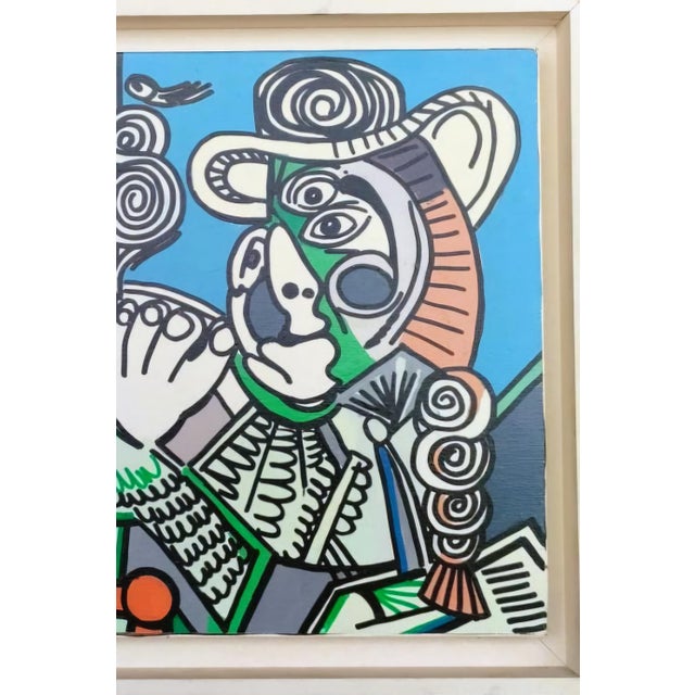 Modern Signed Gudmundur Erró Oil on Canvas, Framed Pop Art Figurative Composition For Sale - Image 3 of 6